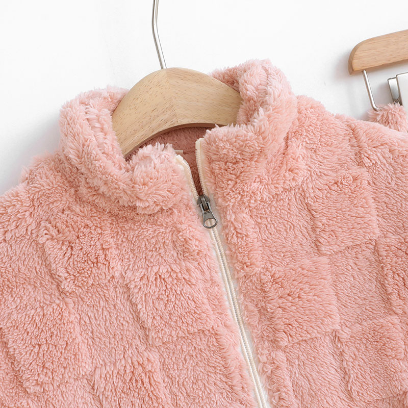 情侣睡衣男士秋冬款法兰绒加绒加厚珊瑚绒家居服女拉链开衫冬季 - 图0