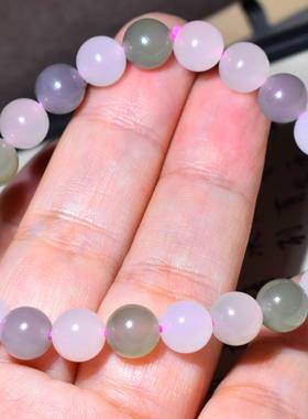 新疆的猫JJ101615  17.4克，8mm丰富绚丽多彩的和田玉多宝手串