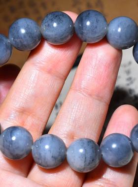 新疆的猫JJ123015 43.0克直径12mm有意境青花籽料圆珠手链