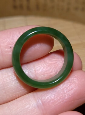 zg031305新疆的猫3.6克内径19.2mm冰莹猫眼无黑点色鲜美碧玉指环