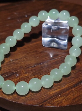 新疆的猫YQ102401 17.6克直径8mm“晨露珠”超冰润鲜美晴水色手串