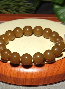 L011902新疆的猫44.5克直径12mm油光亮泽酥栗红老红糖手链和田玉