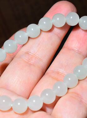 JJ030901新疆的猫16.6克直径8mm冰润冒油老坑晴水圆珠手链