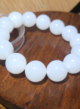 YQ031207新疆的猫71.9克直径15mm白度浓郁青海野牛沟羊脂白手链