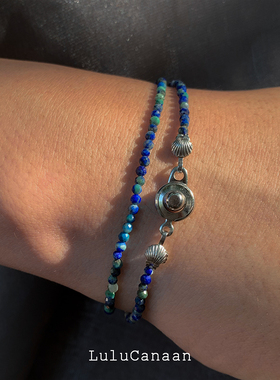 中性天然孔雀石自然双层叠戴手链