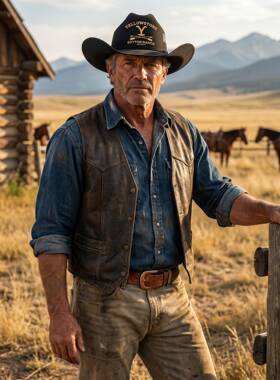 跨境欧美印花爵士帽YELLOWSTONE