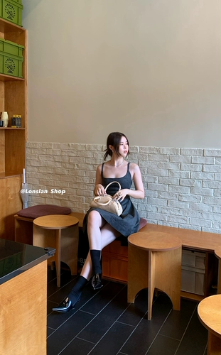 LONSLAN ЛЕТО 2023, обтягивающая талию юбка с квадратным вырезом сзади и перекрещенными подтяжками