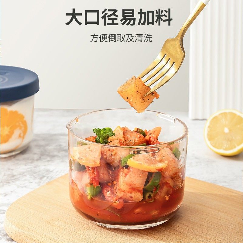 乐博乐博玻璃碗带盖保鲜盒圆形饭盒密封罐燕窝分装瓶储物罐泡菜罐