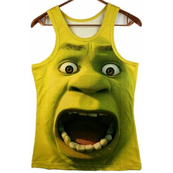 Funny 3D abdominal muscle man sweat vest plus size fat laughing orangutan personality monkey T-shirt bottoming shirt clothes sleeveless