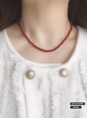 新中式国风红玛瑙项链
