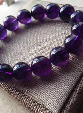天然正品紫水晶简约单圈手链