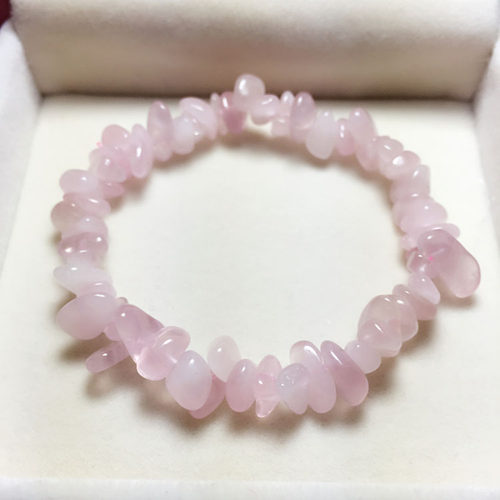 包邮天然马岛果冻粉水晶手链粉晶 碎石饰品手串招桃花可爱粉色女 - 图1