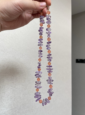 【喜火项链】原创设计师项链天然紫水晶南红补bu火项链五行