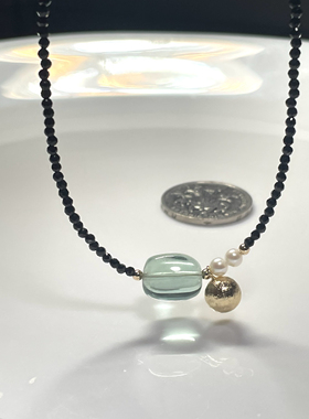 【爆闪小黑链-系列1】多款！原创设计师水晶项链女黄紫水珍珠通勤