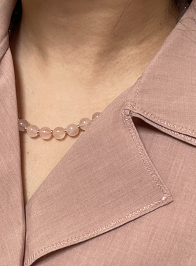 【移步易景】原创设计师项链多种戴法白水晶珍珠粉晶茶晶金丝楠木