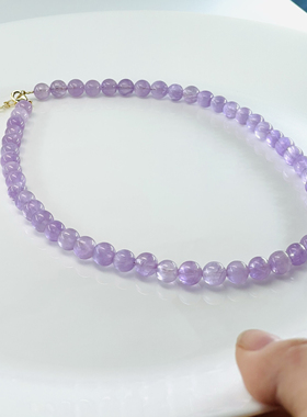 【一抹紫霞】天然无优化通透紫锂辉高品质紫气东来项链女