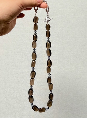【品茶之悦】原创设计师水晶项链茶晶随形通勤夏季海边设计师项链
