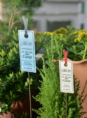 zakka日系花盆标签插牌园艺装饰