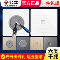 Bull Six Type Network Network Cable Socket 86 Type 6 Type Computer Network Port Blank Panel With Fiber Hdmi Wire Outlet