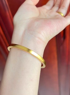 平安无事镯新中式手镯金包银镯子古法传承素圈送女友妈妈节日礼物