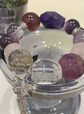 【锦葵】天然原创设计师款手串九紫离火大珠子玻利维亚多宝手链