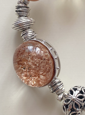 孤品干枯玫瑰粉幽灵手串玻利维亚紫水晶魔晶宙斯银手链阿赛橙月光