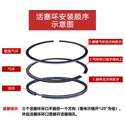 风冷柴油发电机微耕机配件170173F178F186FA188F活塞组合件四件套 - 图1