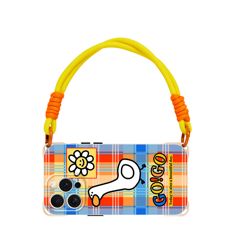 Apple Huawei silicone cartoon can be worn crossbody new style
