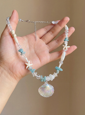 海边度假风天然石贝壳项链