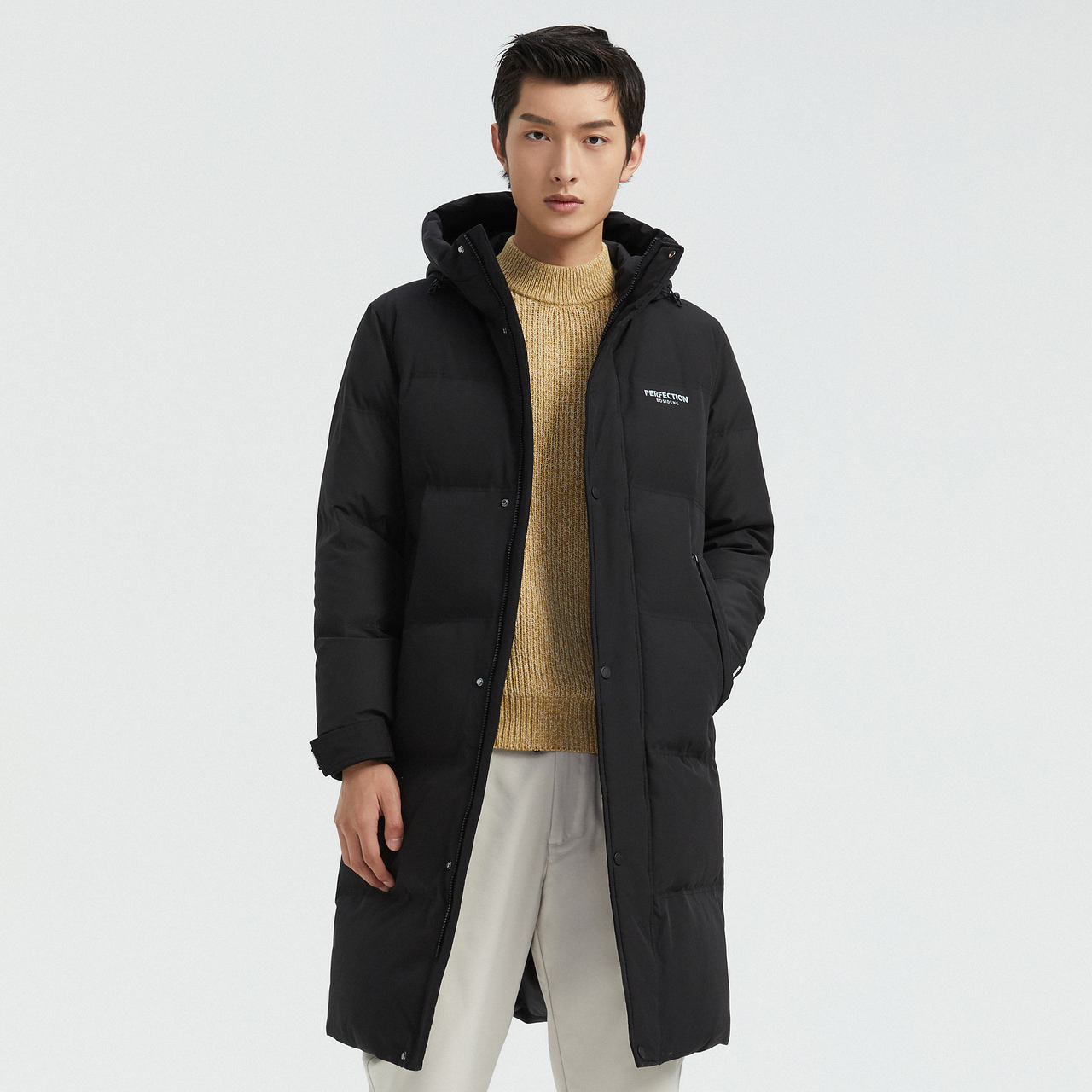 波司登男士保暖长款休闲宽松舒适高 波司登羽绒服