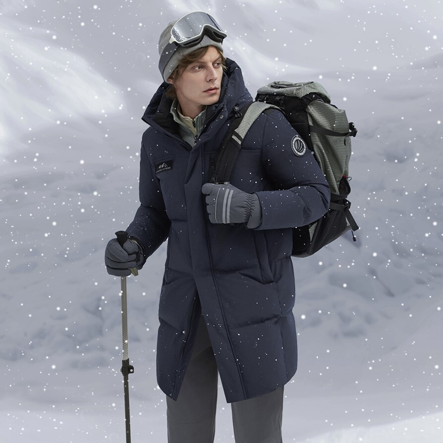 波司登冬季新款户外极寒保暖情侣防风连帽中长鹅绒羽绒服男女