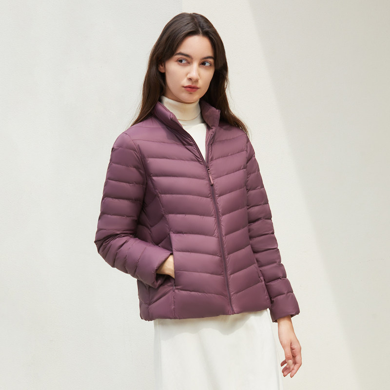 波司登官方旗舰店新款轻薄羽绒服女宽松立领柔肤短款外套春秋