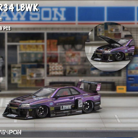 164 Nissan GTR34 car model super silhouette