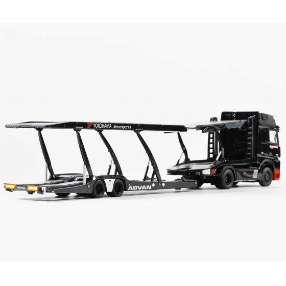 GCD 1 64 Mercedes-Benz Actros heavy truck ADV Yokohama one-to-eight bracket lifting double-decker transport model vehicle