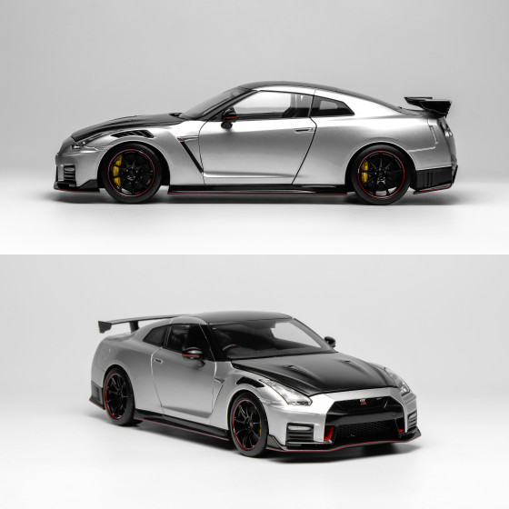MH 1 18 Nissan GT-R NISMO R35 Special Edition 2022 Carbon Cover Alloy Full Open Car Model