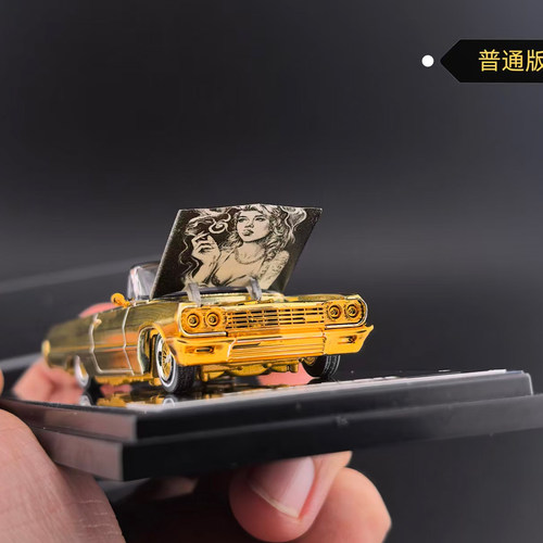 FW 1:64 雪佛兰英帕拉 西海岸跳跳车 开盖版 仿真合金汽车模型金 - 图0