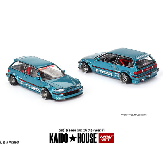 Kaido MINIGT 1 64 Honda Civic (EF) Kaido Works V1 alloy car model