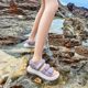 Zapatos de playa al aire libre Camel con velcro transpirable para mujer