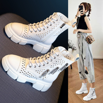 Hollowed-out Martin Boots Woman Shoes 2021 New Summer Boots Summer Thin breathable 100 lap thick bottom heightening short boots