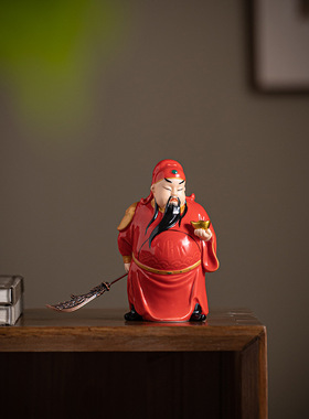 陶瓷五路财神客厅家居摆件武财神赵公明关公店铺开业办公装饰礼品