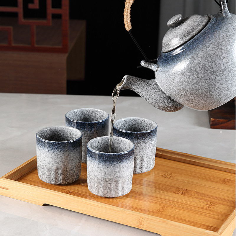 Japanese tea set bamboo and wood tea tray teapot water cup plate rectangular wooden plate hotel restaurant tray pastry tray