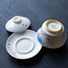 Gaiwan Kungfu tea set Bairu kiln open slice hand painted fish