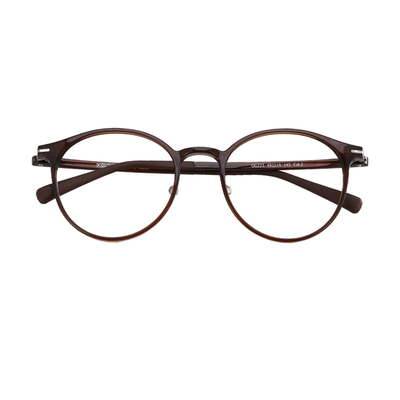 韩国进口超轻塑钢茶色文艺圆框可配高度近视眼镜框眼镜架男女时尚 - 图3