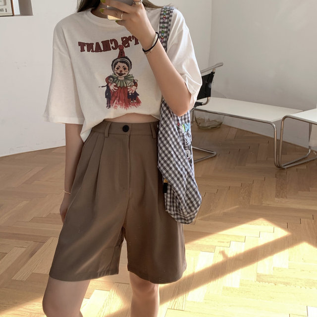 Summer 2026 ໃຫມ່ຂະຫນາດໃຫຍ່ຂະຫນາດໄຂມັນ mm ແອວສູງຊຸດສັ້ນວ່າງບາດເຈັບແລະຂາກ້ວາງຫ້າຈຸດລວມສໍາລັບແມ່ຍິງ
