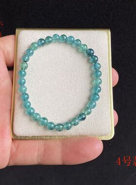 近帕蓝亮蓝碧玺红手链通透玻璃体