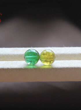 天然碧玺黄绿碧圆珠隔珠