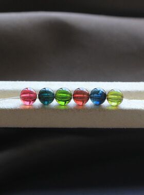 天然碧玺蓝卢比莱圆珠隔珠