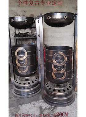 机械工业风垃圾桶奶茶落地摆件