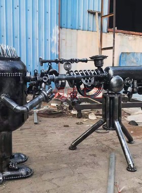 酒吧金属模块机械铁艺装饰创意金属家居摆件落地个性店铺机枪摆设