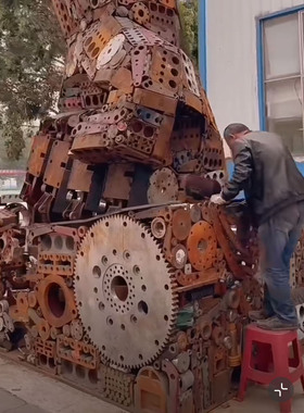 铁艺齿轮公园大型摆件落地工业风庭院怀旧复古纯手工装饰工艺品